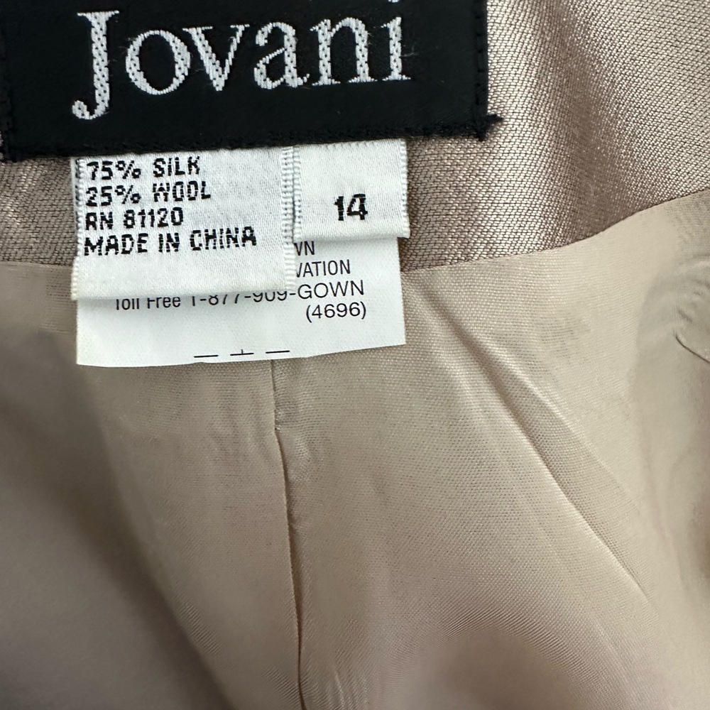 Jovani Elegant Cream Silk-Wool Dress